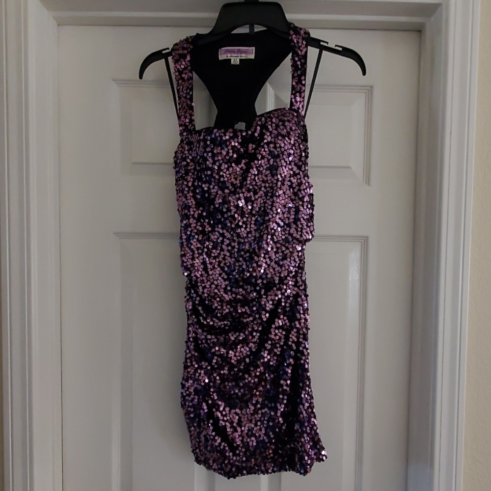 Purple sequin dress